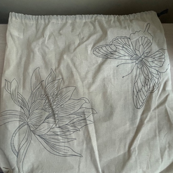 New Designer Anuschka Light Blue Floral Hand Painted Genuine Leather Bag - Picture 15 of 15